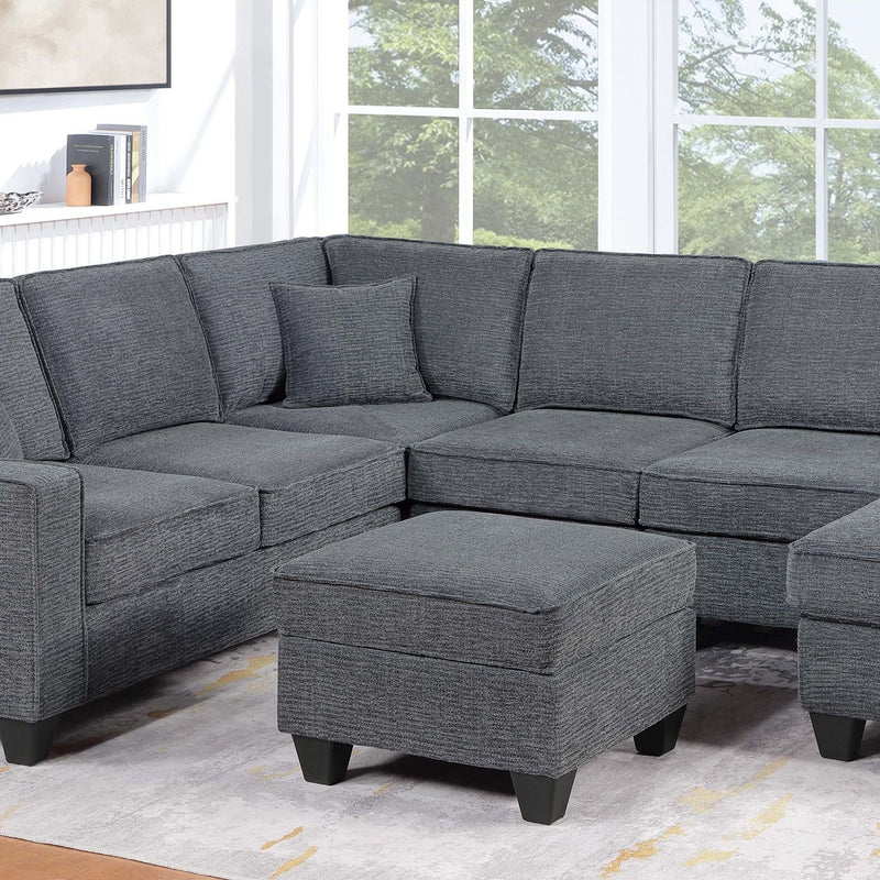 5 Piece Sectional Set With Left Arm Loveseat With USB Port