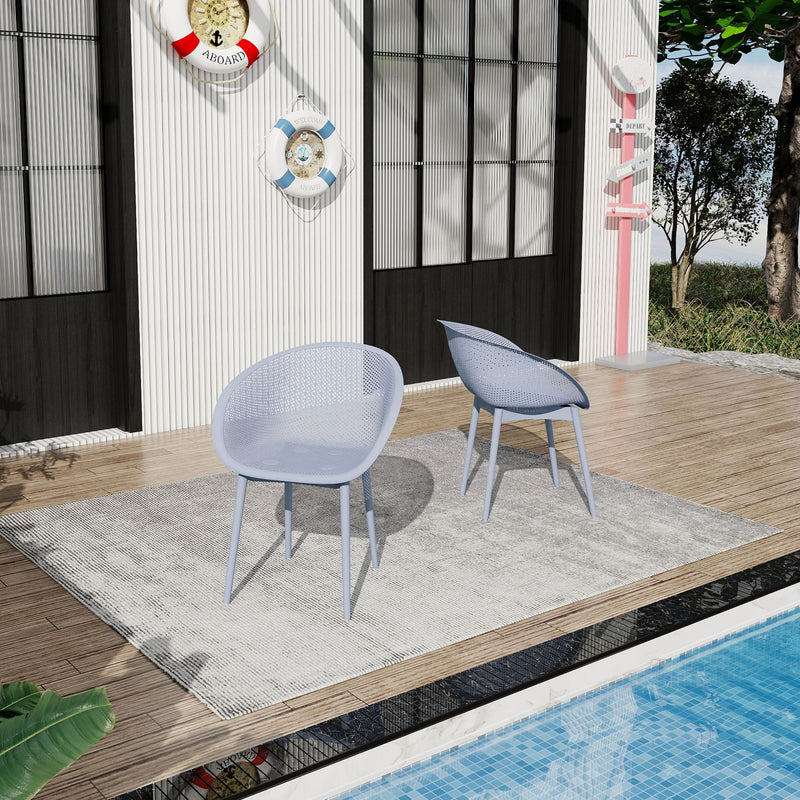 2 Piece Durable Single Chair With Hollow Out Design