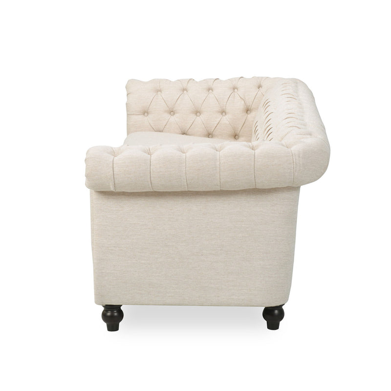 Chesterfield Style 3 Seater Sofa With Deep Button Tufting