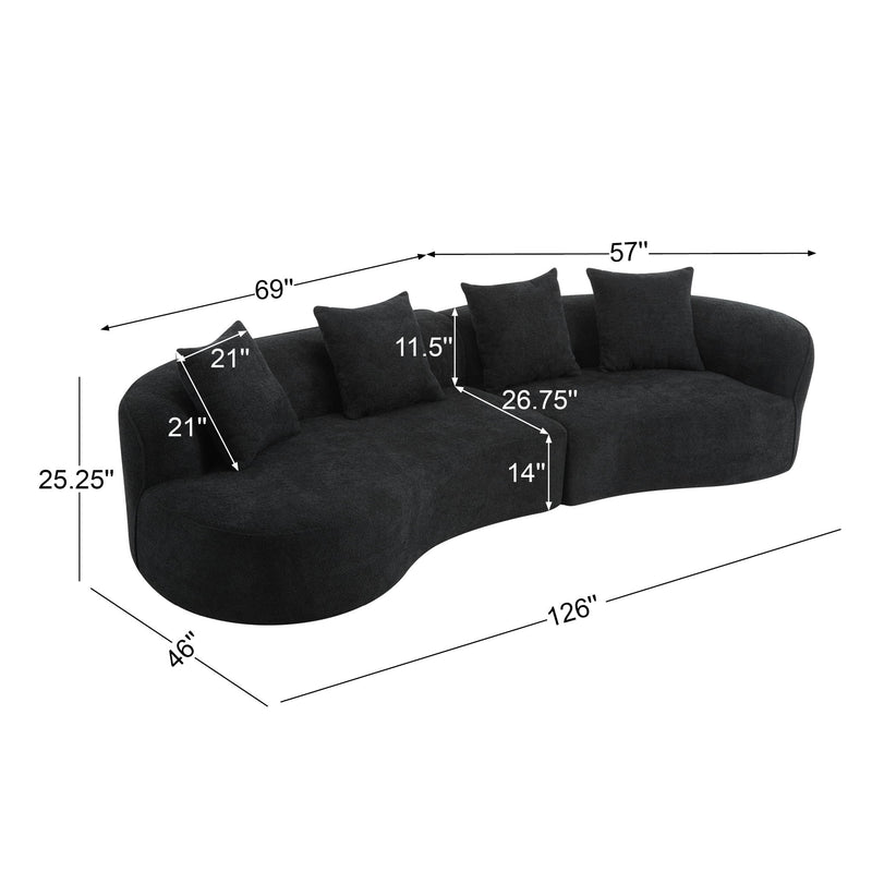Elegant Curved Sectional Sofa With Full Foam Comfort