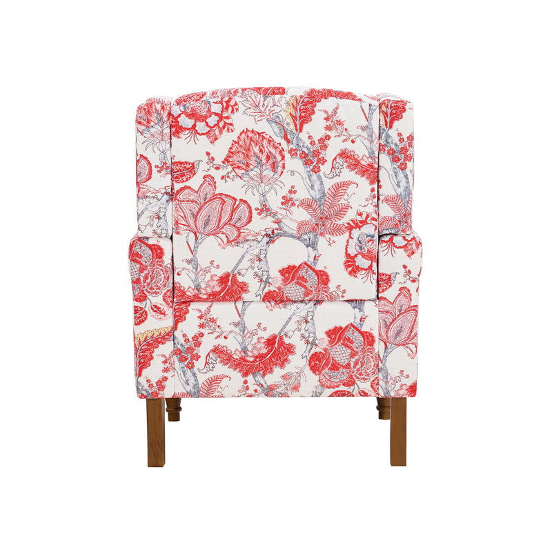Accent Chair With Floral Upholstery And Nailhead Trim