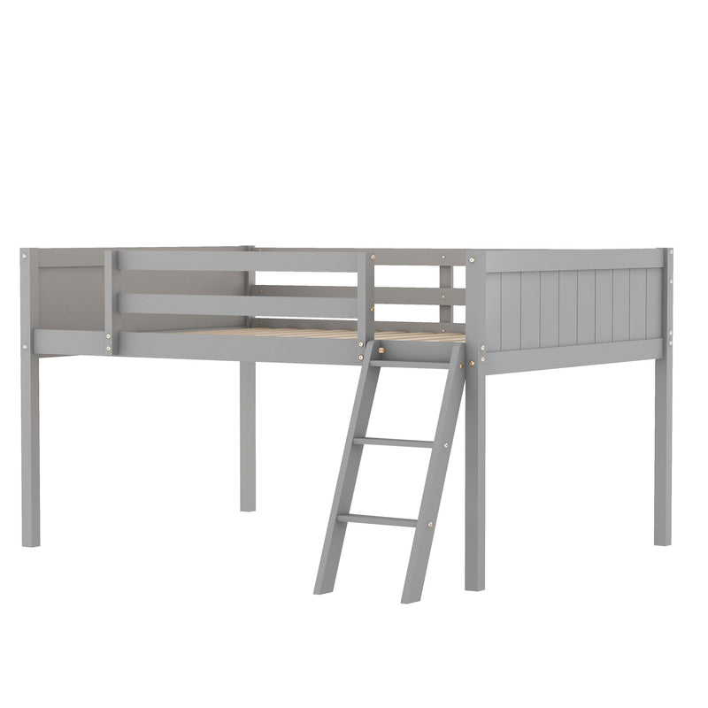 Low Loft Bed With Adjustable Ladder