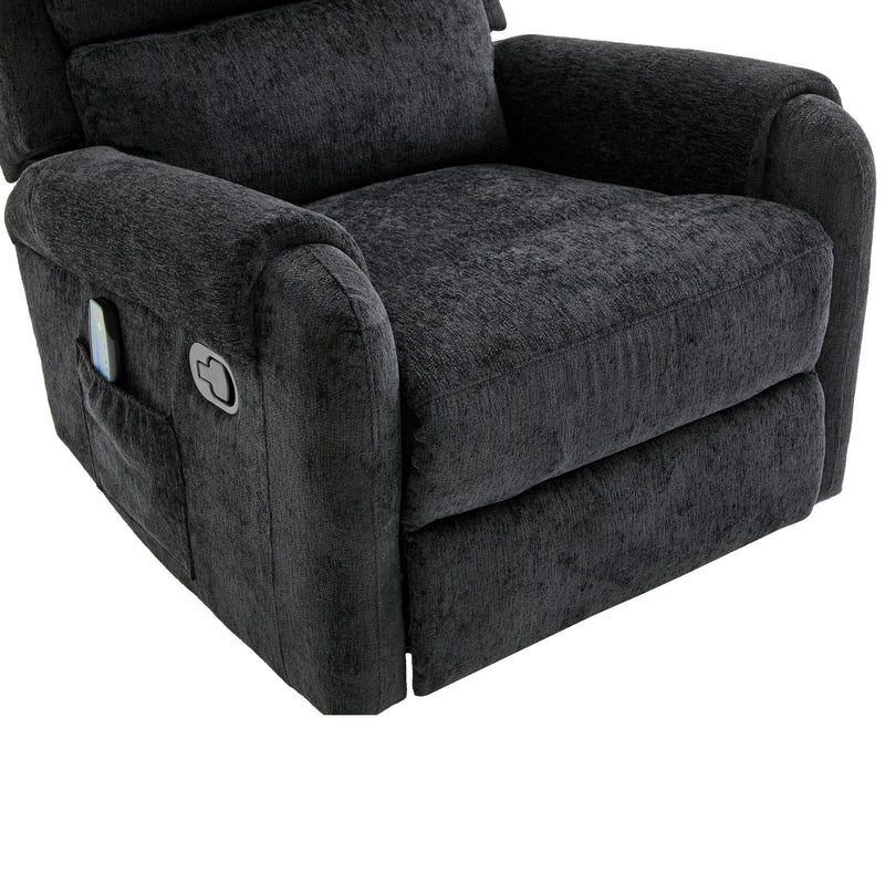 Manual Recliner Massage Chair With Swivel Rocker, 8 Massage Modes, Side Storage Pocket