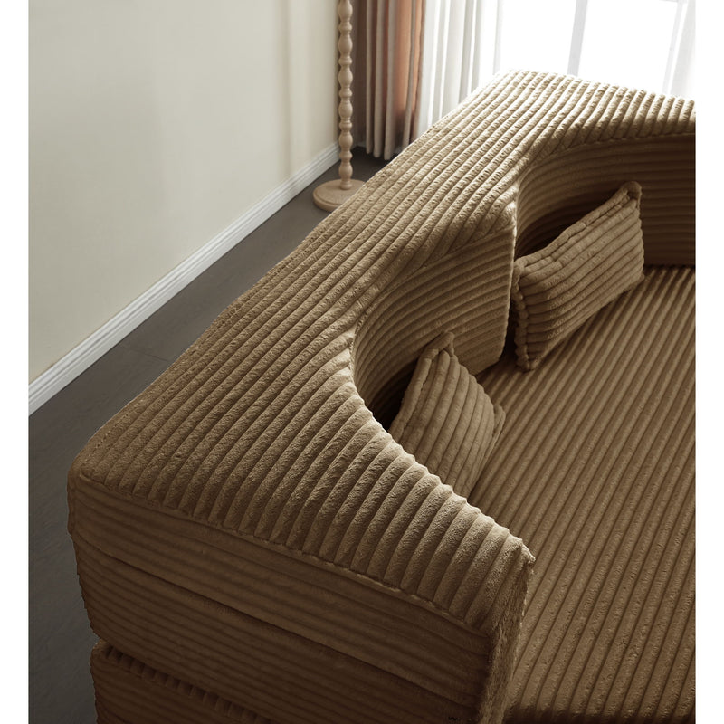 Floor Convertible Sleeper Sofa Bed With 2 Pillows