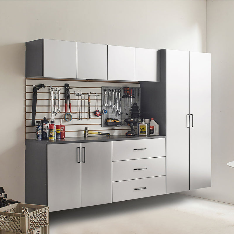 Astro Series - Garage Cabinet Set B With Soft Closing Drawers - Metallic Gray