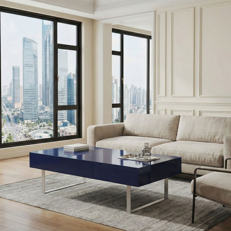 Rectangular Coffee Table With Hidden Storage