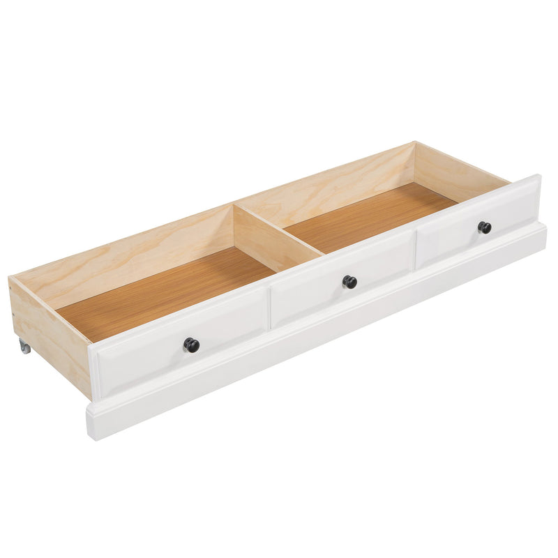 Full Solid Pine Murphy Bed Chest Cube Cabinet Bed With Charging Station And Large Storage Drawer For Home Office Or Small Room - White