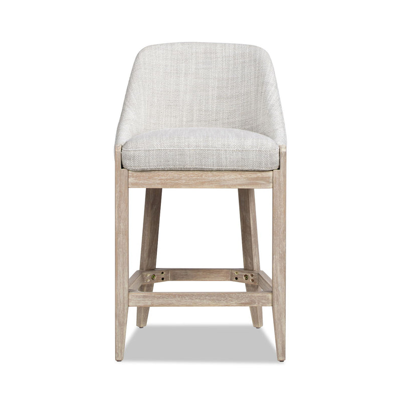 Newport - Coastal Curved Back Upholstered Counter Stool - Gray