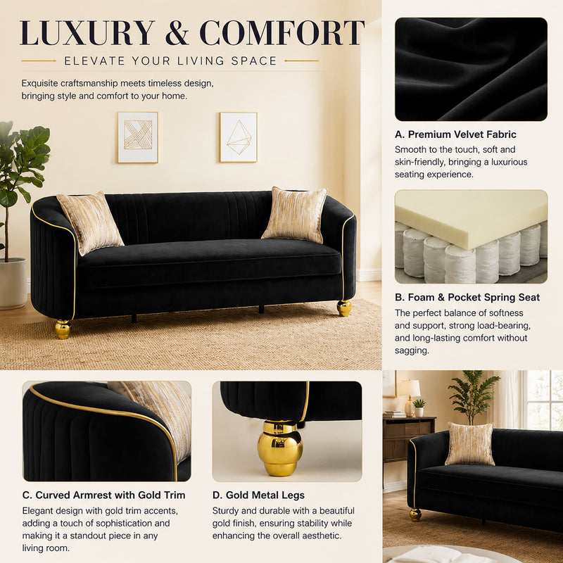 3 Seater Classic Sofa, Living Room Furniture
