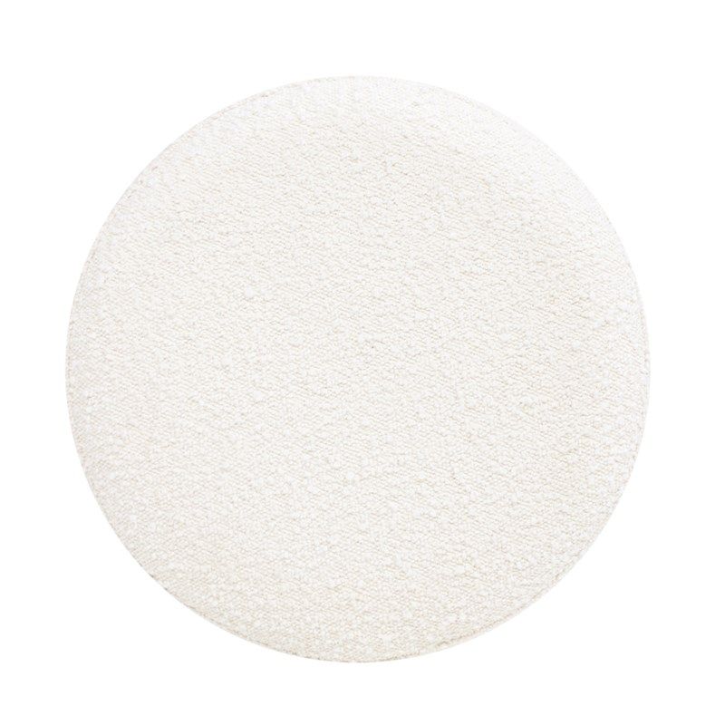 Nebula - Round Upholstered Ottoman - White