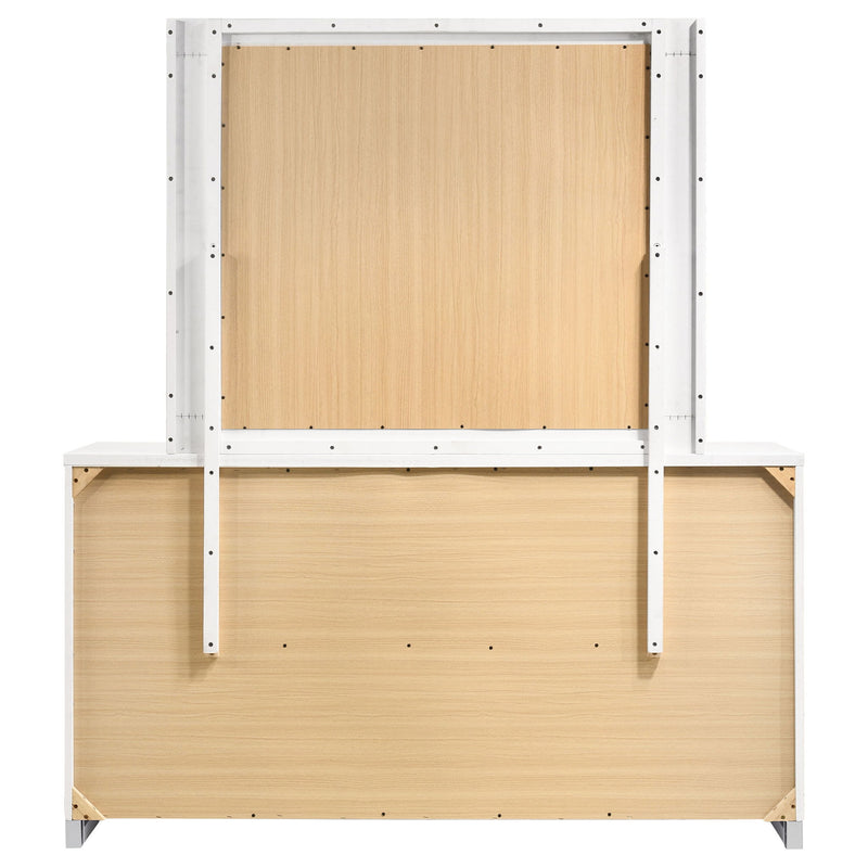 Dulcey - 6 Drawer Dresser With Mirror - Gloss White