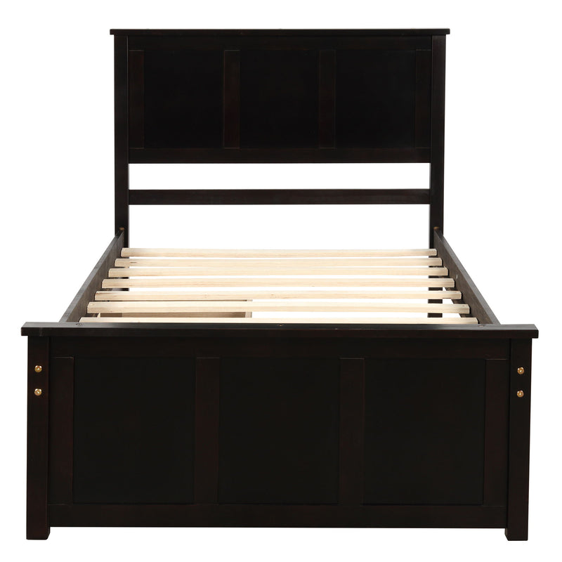 Platform Storage Bed With 2 Wheel Base Drawers