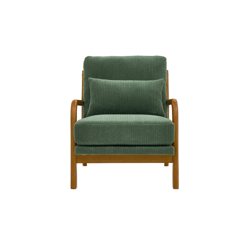 Upholstered Armchair With Back Support Pillow