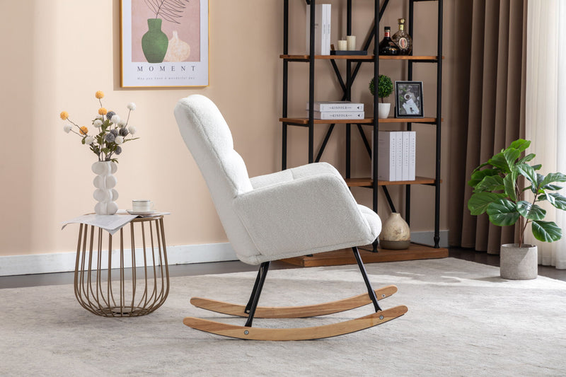 Rocking Gilder Chair For Living Room - Ivory