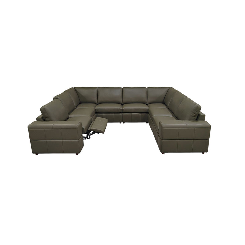 Upholstered Large Arms Sectional With Recliner Seats