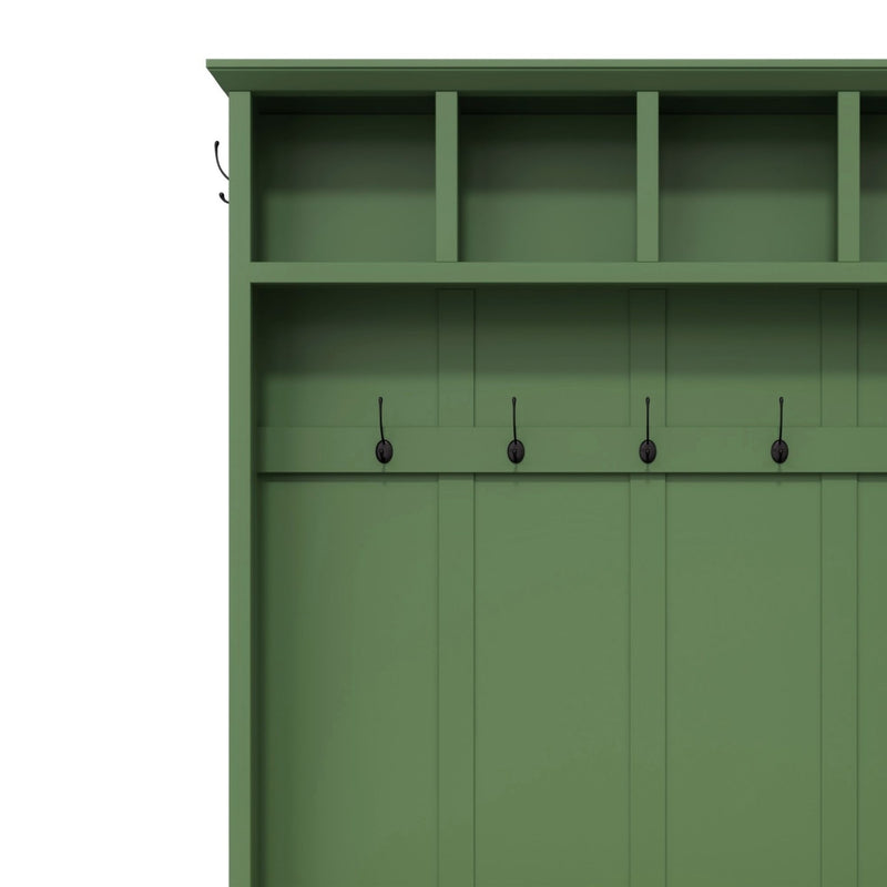 Hall Tree With Storage Bench Mudroom Coat Rack With 6 Hooks