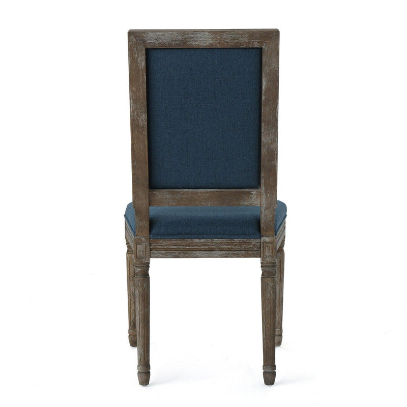 Traditional Style Dining Chair Set With Fabric Upholstery