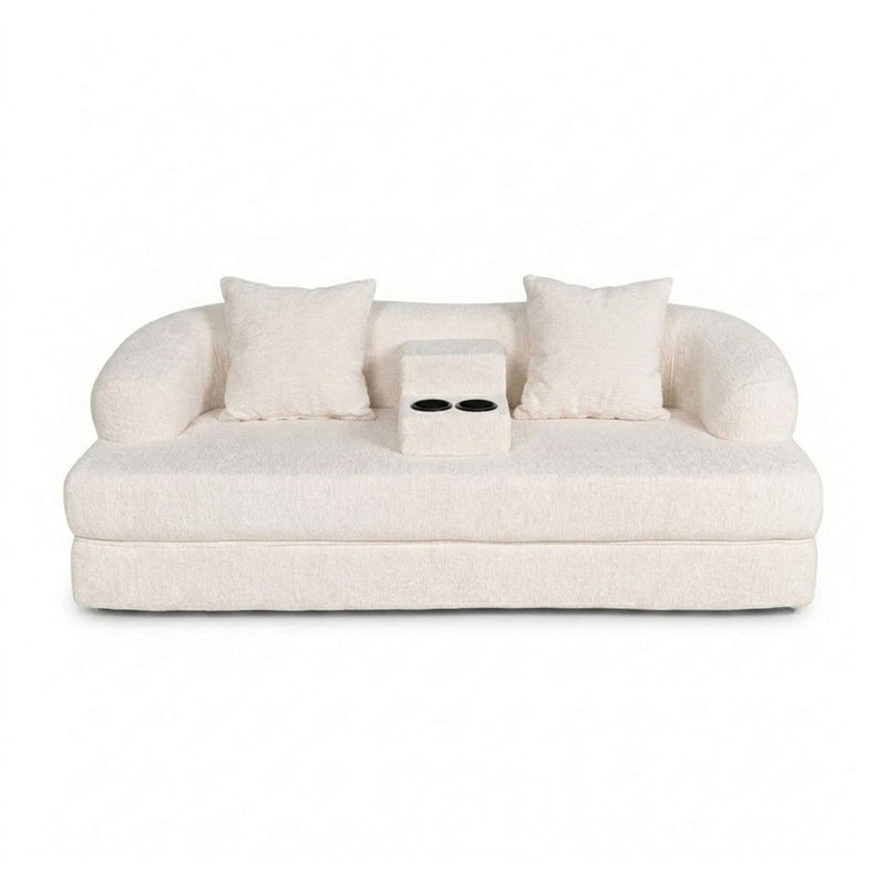 2 In 1 Convertible Sleeper Sofa Bed With Cup Holders