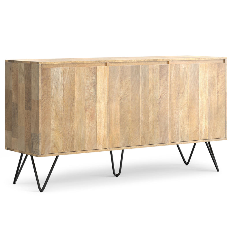 Hunter - 3 Door Sideboard Buffet With Hairpin Legs - Natural