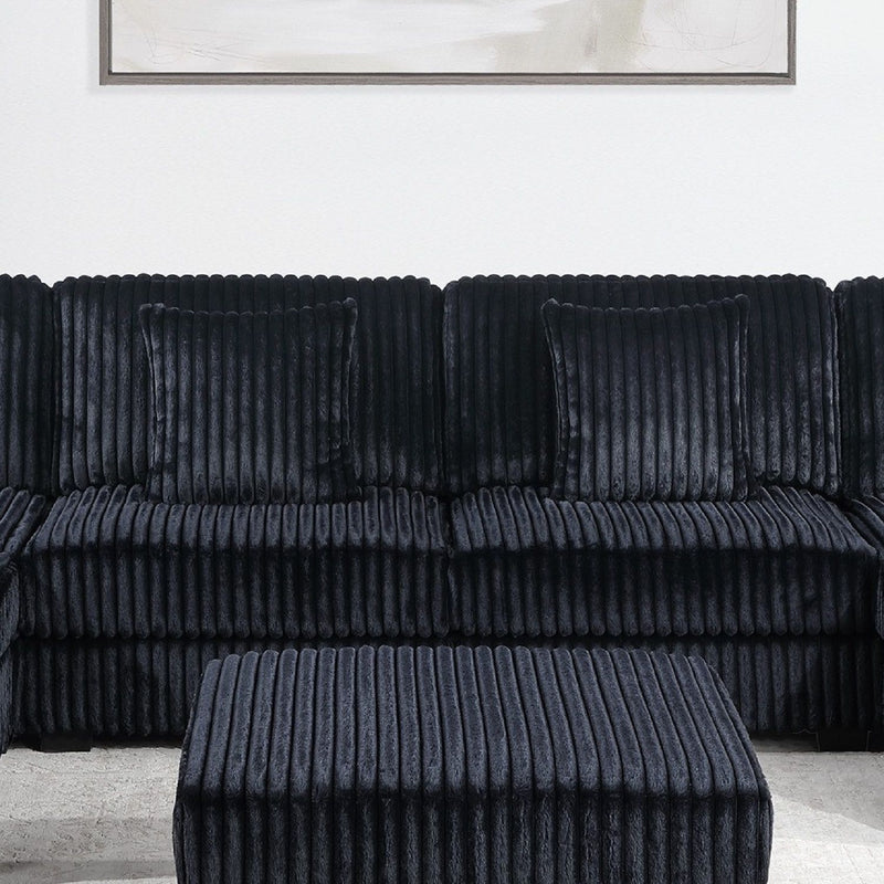 Contemporary Style Modular Sectional Sofa Set With USB, Cup Holder