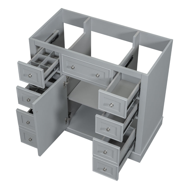 Modern Bathroom Vanity Base Only With 1 Cabinet And 6 Drawers