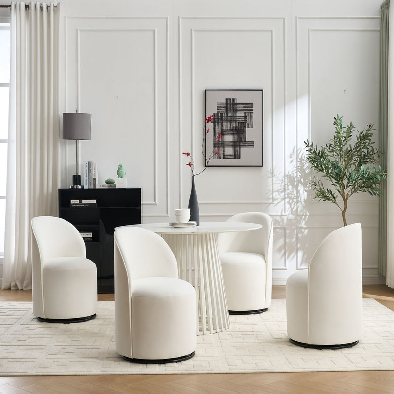 360 Degree Swivel Armless Dining Barrel Chair