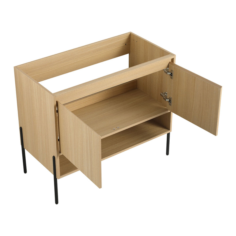 Modern Bathroom Vanity Combo With Single Resin Sink And Storage Cabinet