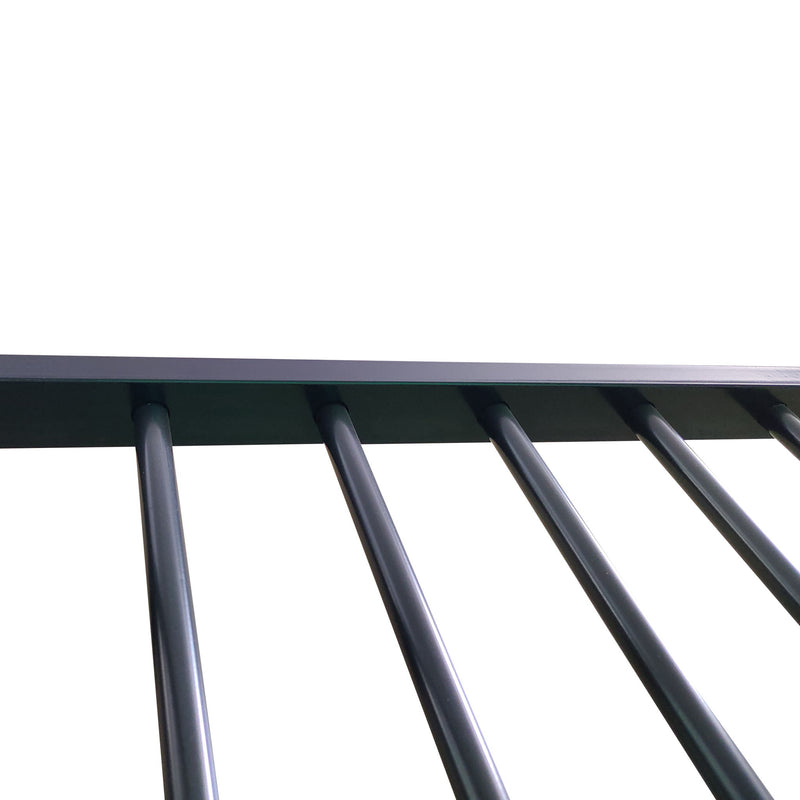 Triple Bunk Bed, Full Size With Sturdy Metal Frame And Safe Stairs - Black
