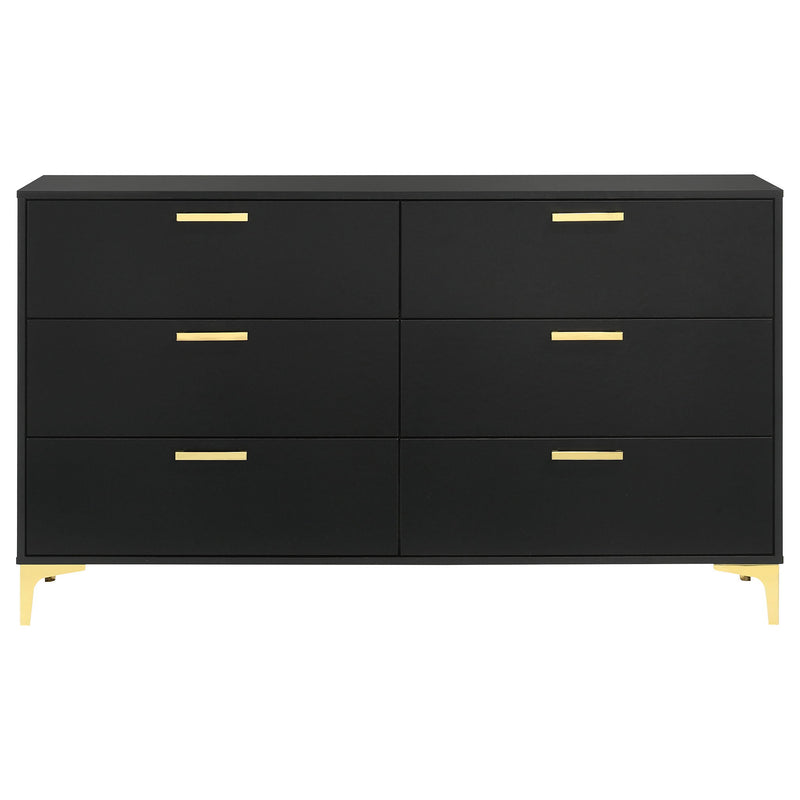Lexie - 6 Drawer Rectangular Dresser - Black