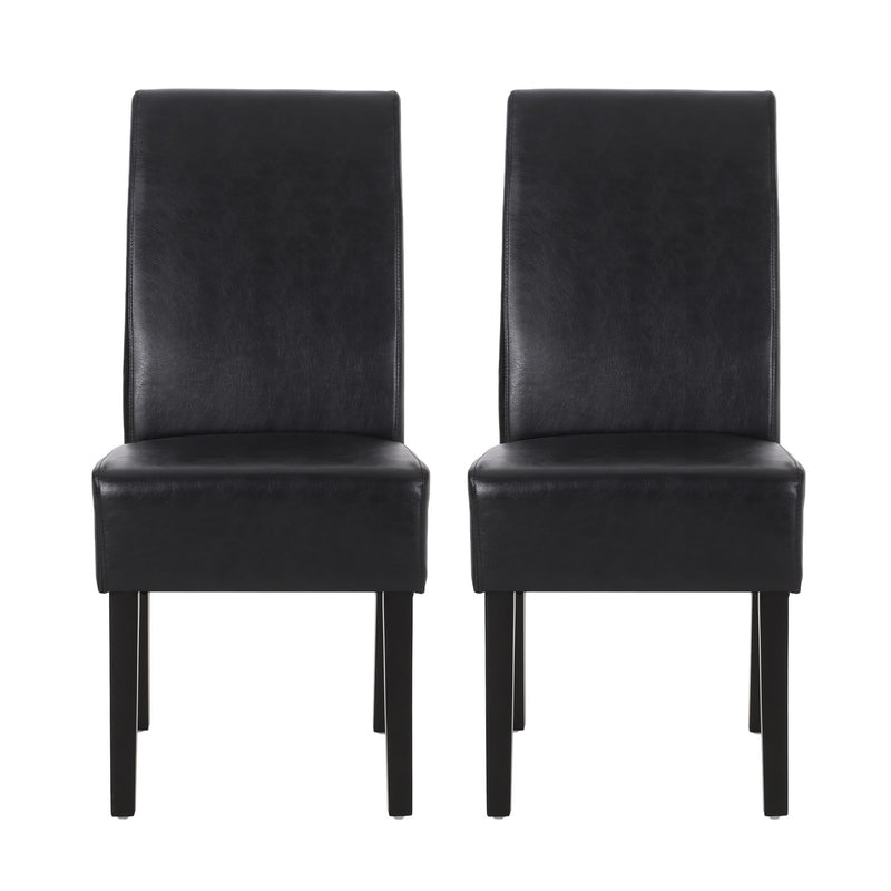 Contemporary Dining Chair With Rubberwood Legs (Set of 2)