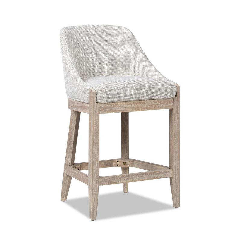 Newport - Coastal Curved Back Upholstered Counter Stool - Gray