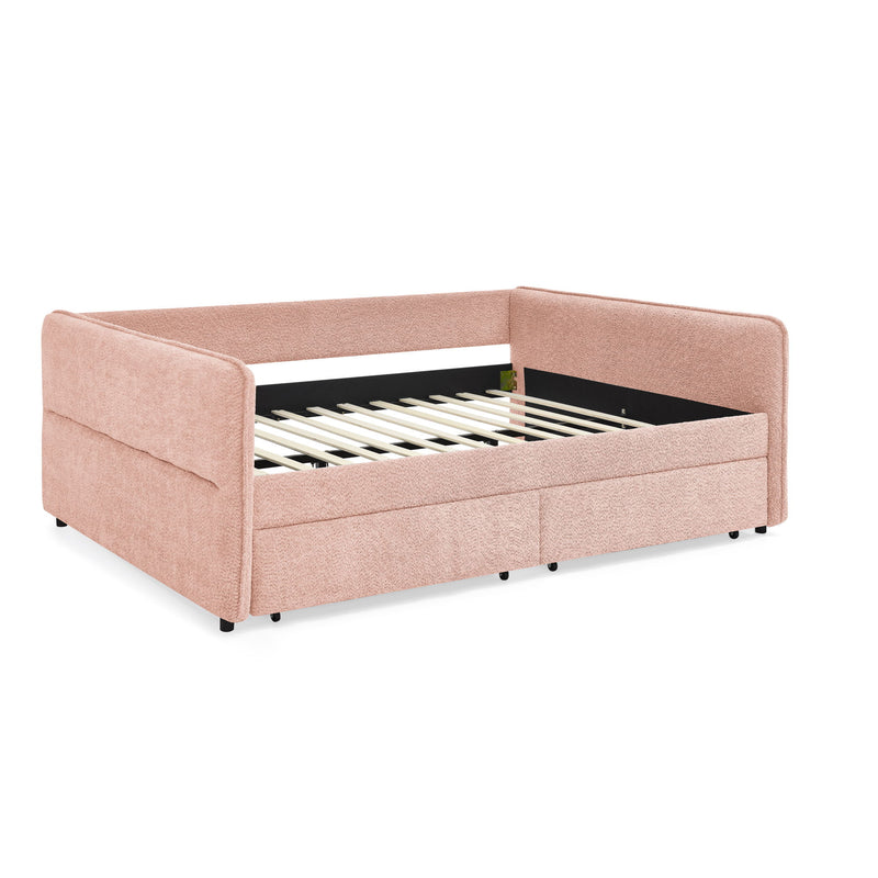 Upholstered Daybed & 2 Drawers