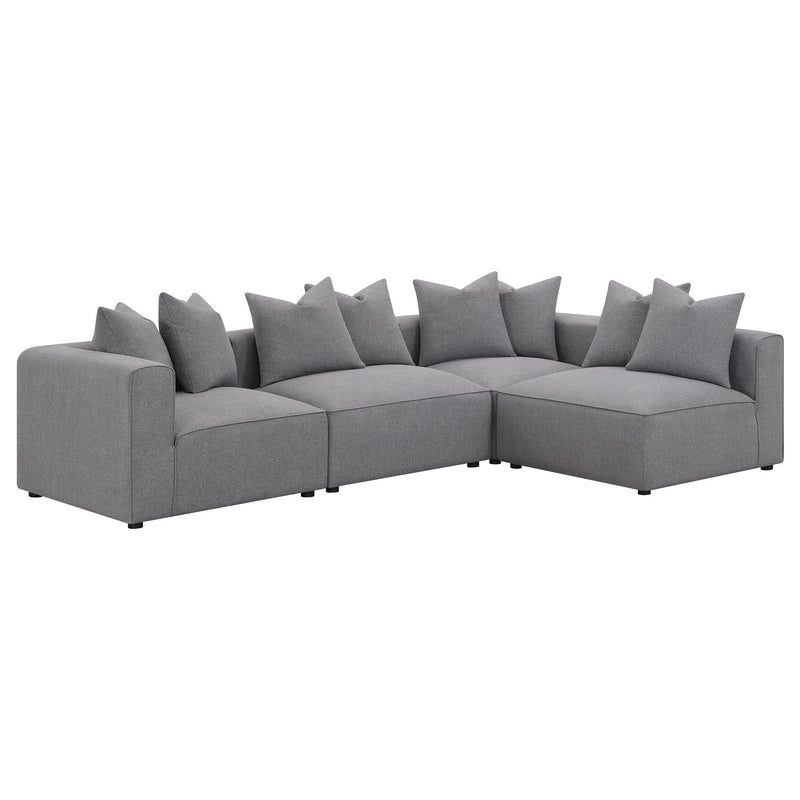 Amherst - Armless Chair With Accent Pillow - Gray