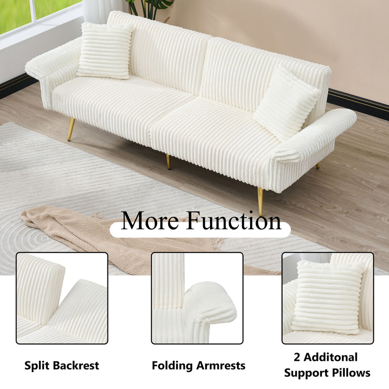 Luxury Foldable Double Sofa Bed With Folding Armrests