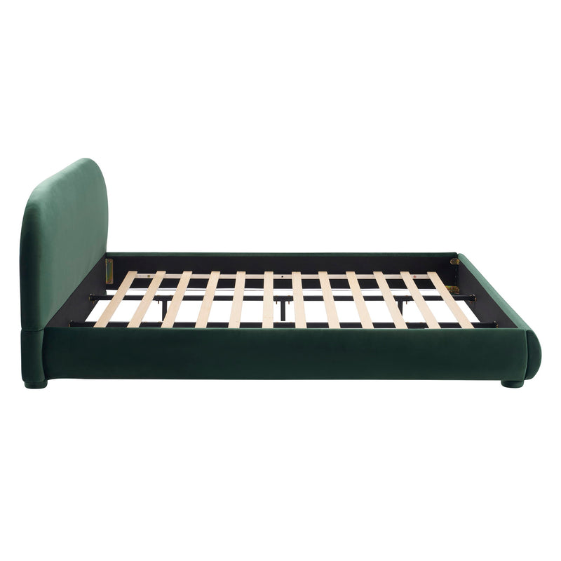 Upholstered Simple Modern Bedroom Bed With Curved Headboard