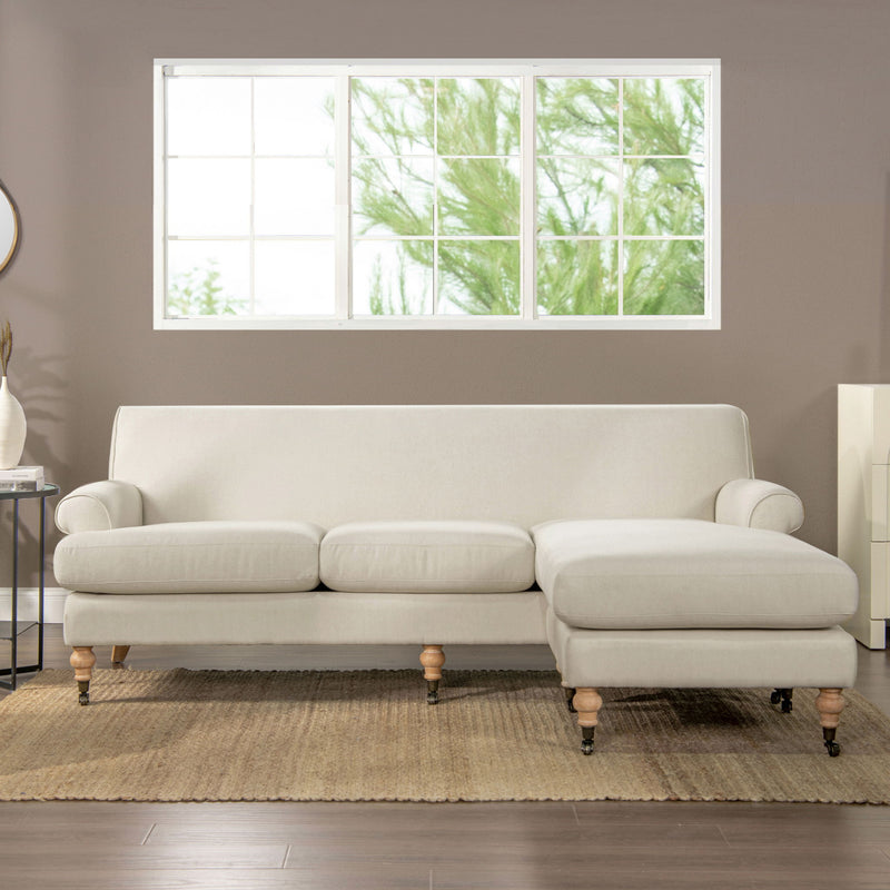 Alana - L-Shape Reversible Sectional Sofa - Light Beige