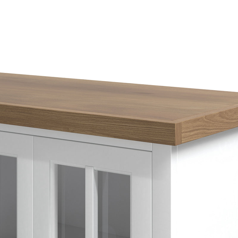 Fireplace TV Stand Console & Fixed Shelves