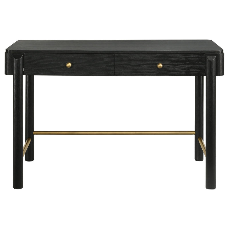 Anser - 2 Drawer Vanity Desk Makeup Table Rounded Design - Black