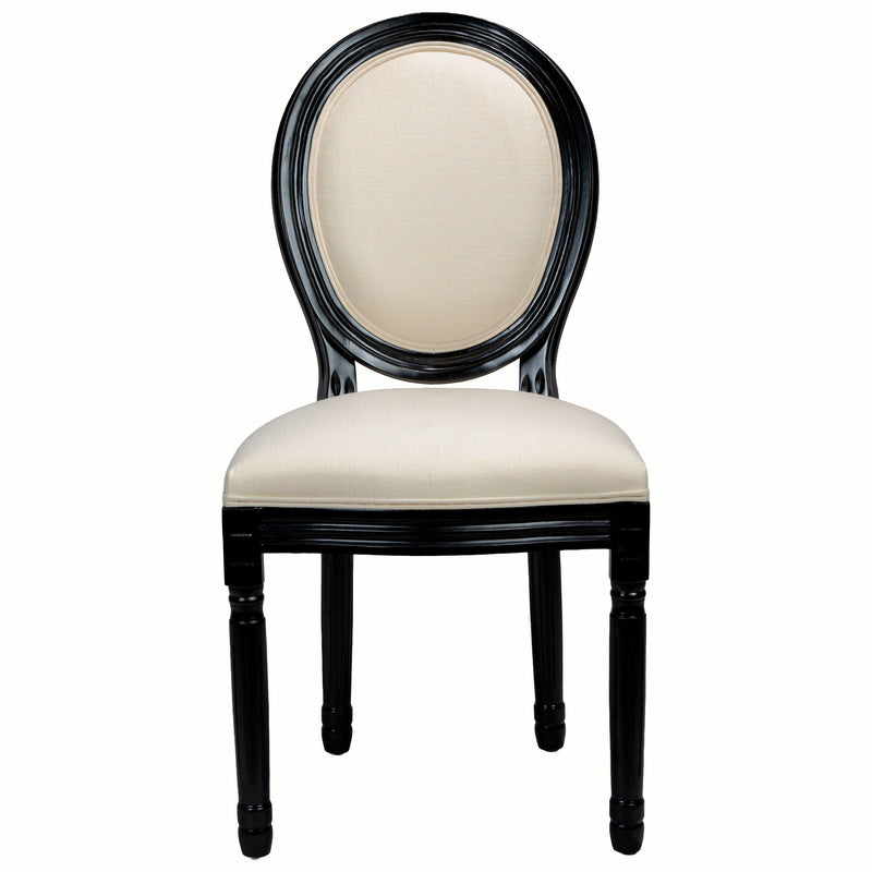 Dining Chairs Upholstered With Sponge Round Back (Set of 2) - Black