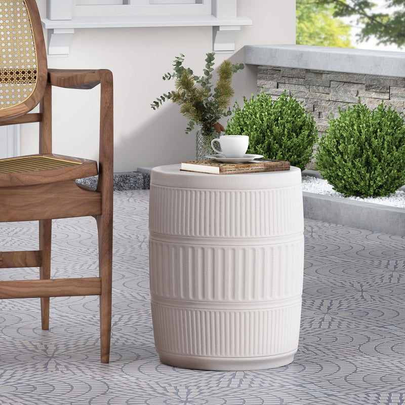 Outdoor Patio End Table - Antique White