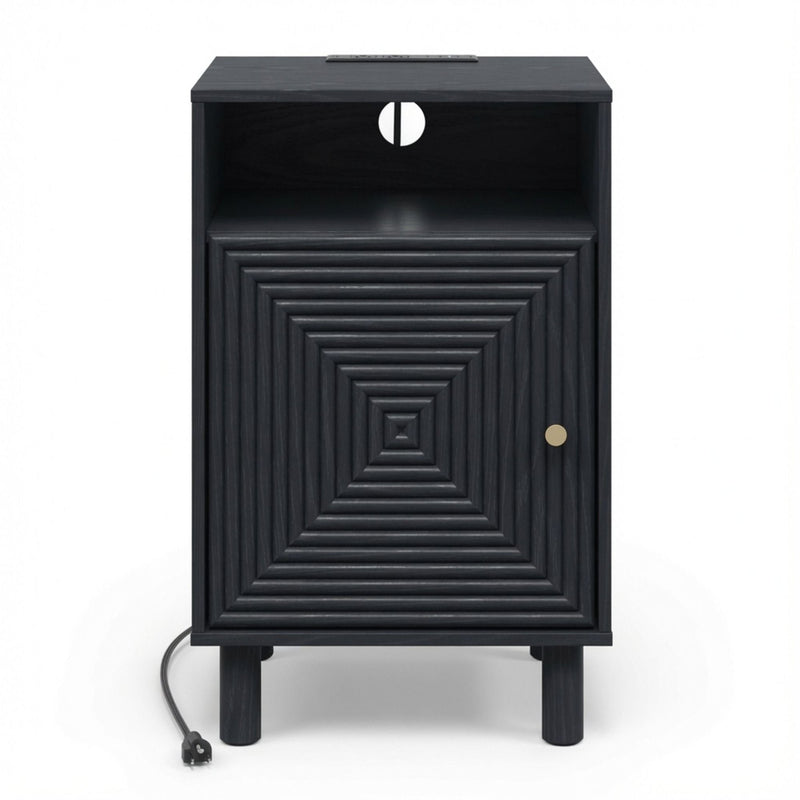 Nightstand With Charging Station & Storage