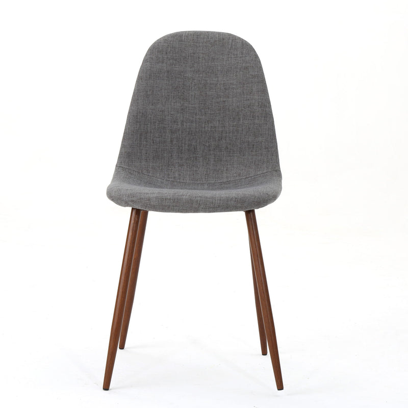 Modern Minimalist Fabric Dining Chair With Iron Legs