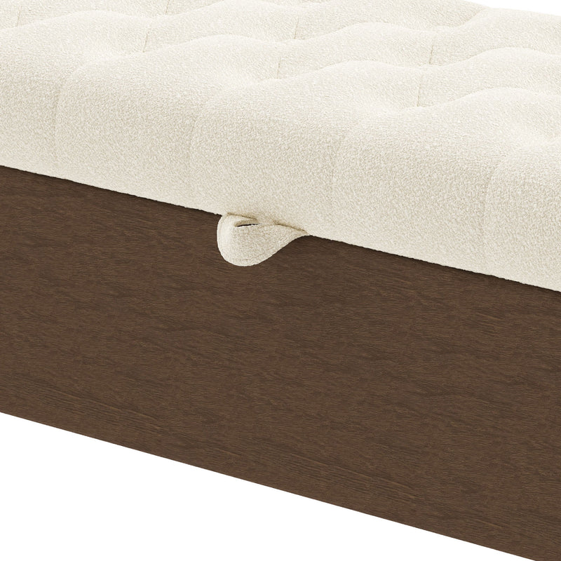 Modern Tufted Storage Ottoman Bench With Metal Legs