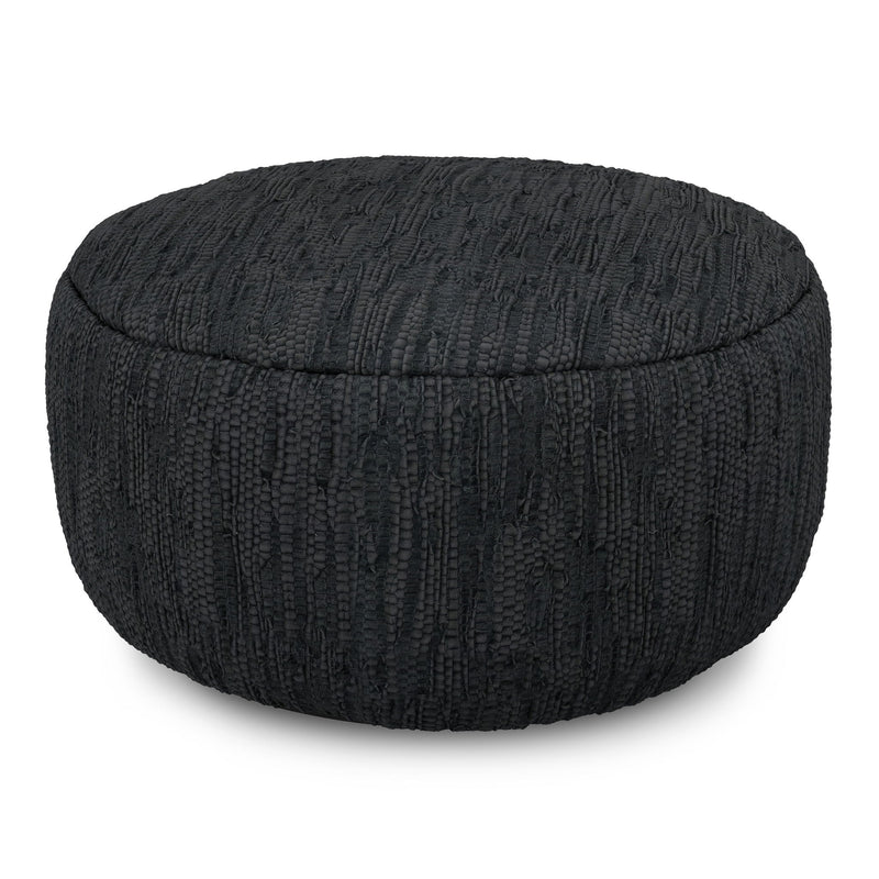 Fredrik - Round Pouf - Black