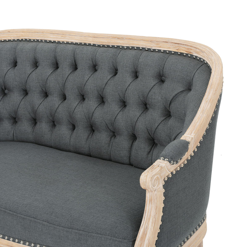 French Country Chesterfield Style Tufted Loveseat