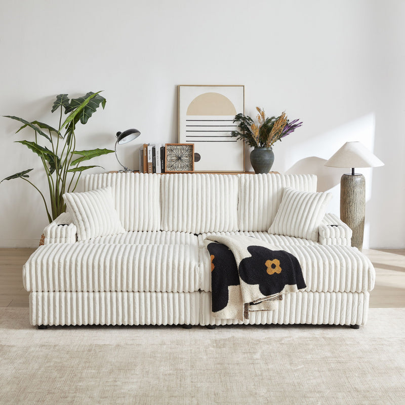 3 Seater Sofa With 2 Ottomans For Living Room