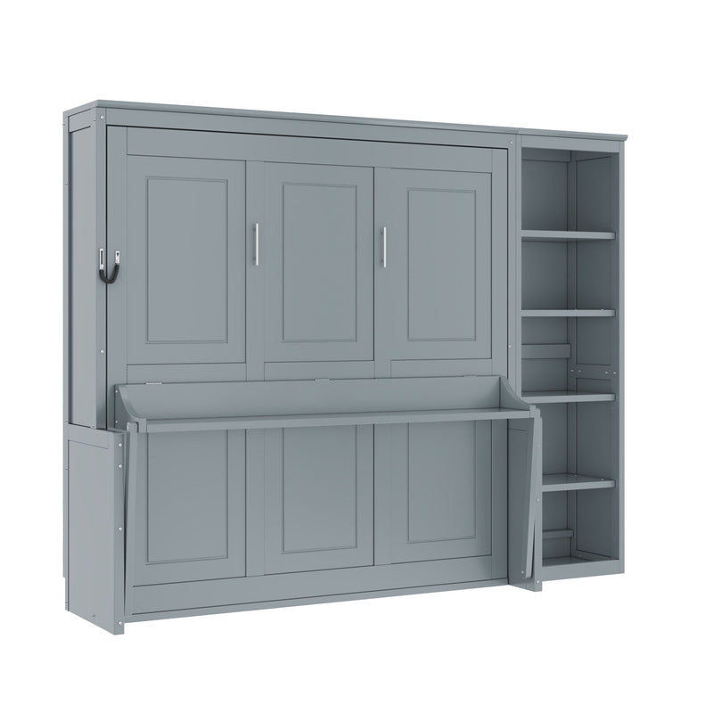 Sturdy Murphy Bed With Desk And Bookshelf