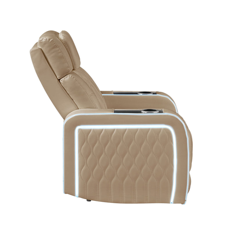Electra - Power Reclining Loveseat With Power Headrests, Console, Speakers, Massage, LED Lighting And USB Control
