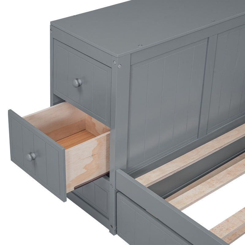 Daybed With Storage Arms, Trundle And Charging Station