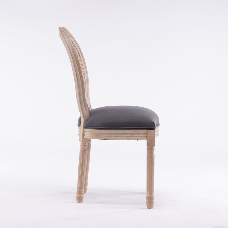 Dining Chairs, Upholstered With Round Back (Set of 2) - Gray